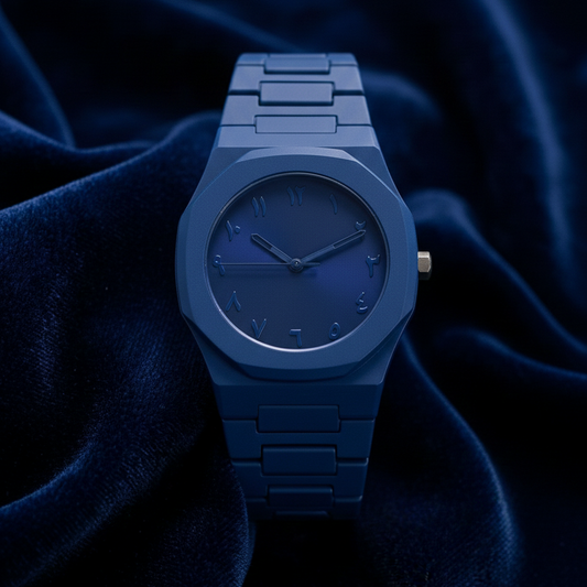 Blue~Color Arabic Aura Watch For Boys Stylish and Premium Look and Orignal Quality With Arabic Numbers and Fiber Chain Strap